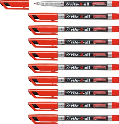 Produktbild von Permanent-Marker - STABILO Write-4-all - fein - 10er Pack -rot