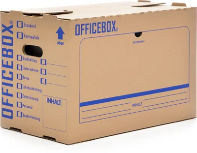 Produktbild von 750 x Officebox® Archivbox Ordnerkarton Archivkarton Archivbox mit Sichtfenster braun