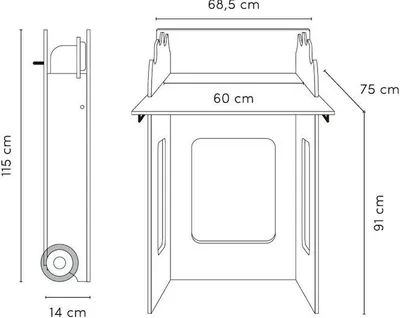Produktbild von Mobiler Standwickeltisch zum Aufklappen, Modell MOWI von Timkid