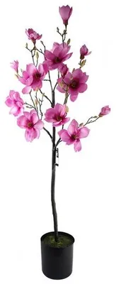 Zdjęcie produktu dla Sztuczne drzewko kwitnące, 140 cm, różowa magnolia