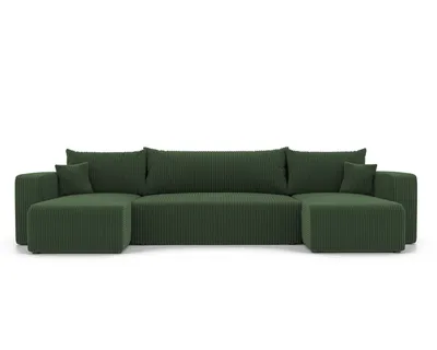 Produktbild von Idohome Ecksofa-Wohnzimmer Sofa mit Schlaffunktion und Bettkasten, Eckcouch, Polstermöbel, Sofa, Couch modern in Flaschengrün Poso 14 U Form Piano