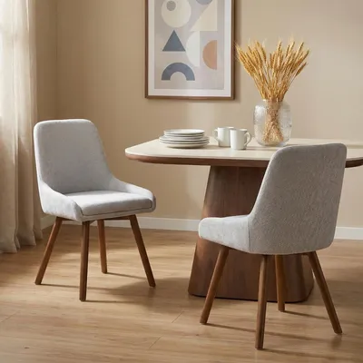 Produktbild von Esszimmerstühle PIPPA 2er Set, Grau - Moderne Polsterstühle für Esszimmer und Küche, Bequeme Sitz- und Rückenpolsterung, Stühle mit stabilen Buchenholzbeinen [max. Belastbarkeit 120 kg]