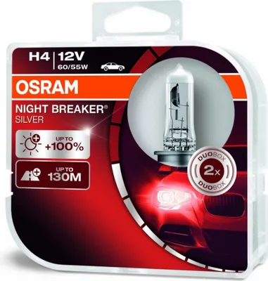 Obrázek produktu pro Autožárovky H4, 12V, 60/55W, Night Breaker Silver (2ks)