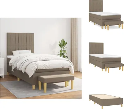 Produktbild von vidaXL Boxspringbett mit Matratze Taupe 100x200 cm Stoff -  Betten & Bettgestelle