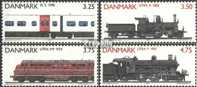 Produktbild von Briefmarken Dänemark 1991 Mi 996-999 (kompl.Ausg.) postfrisch Lokomotiven