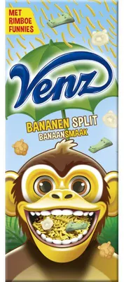 Produktbild von Venz Bananen Split Schokolade 200g – Schokoriegel mit Bananenfüllung