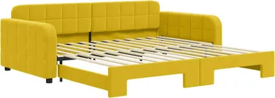 Produktbild von vidaXL Tagesbett Ausziehbar Gelb 100x200 cm Samt