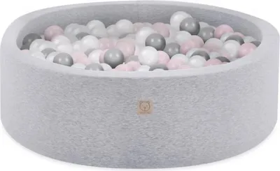 Image de MISIOO Smart Piscine à balles 90x30 cm/200 balles - Piscine à balles enfants pour chambre de bébé - Jouets bébé - Gris clair : rose clair/perle/argent