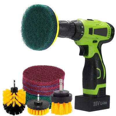 Zdjęcie produktu dla Szczotka do wiertarek Kichwit, 10,2 cm, szczotka do czyszczenia fug, szczotka do płytek, 5,1 cm, mała szczotka