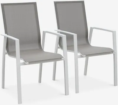 Immagine prodotto di Set 2 sedie da giardino in alluminio e textilene, Bianco