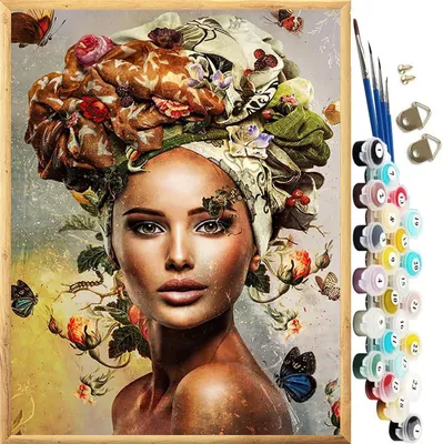Produktbild von Malen nach Zahlen Set, Acrylfarbe für Erwachsene, für Anfänger, inklusive Leinwand und Farbe