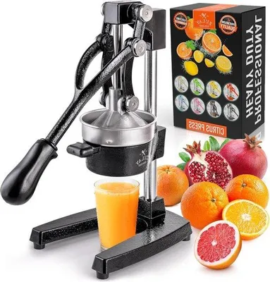 Image de Presse-agrumes manuel, noir, en métal, pour oranges et citrons