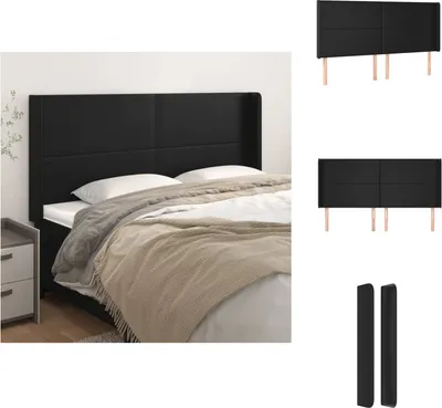 Produktbild von vidaXL Kopfteil mit Ohren Schwarz 203x16x118/128 cm Kunstleder -  Kopf- & Fußenden