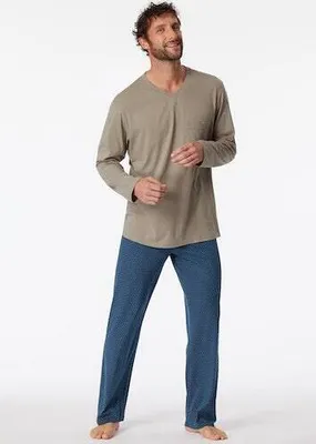 Produktbild von Schiesser Herren Schlafanzug lang blaugrau 50