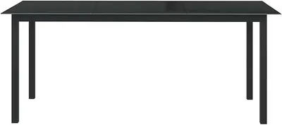 Produktbild von Gartentisch Schwarz 190x90x74 cm Aluminium und Glas 312202
