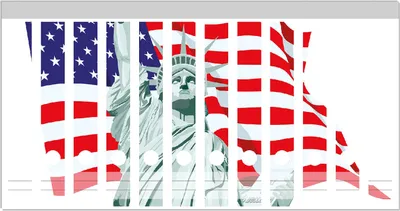Produktbild von Wallario Ordnerrücken Sticker, selbstklebend für schmale Ordner, 12 Stück, Motiv Freiheitsstatue USA