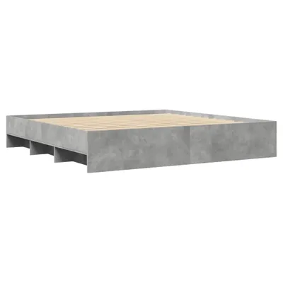 Produktbild von Bettgestell ohne Matratze Betongrau 180x200 cm Holzwerkstoff