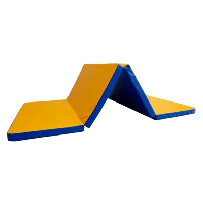 Imagen del producto de Alfombra de gimnasia Gamma, 200x100x10 cm, azul y amarillo