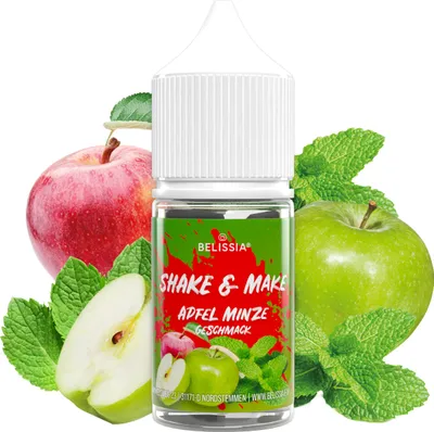 Produktbild von Belissia Shake and Make Apfel-Minze Refill - 30 ml hochdosiertes Lebensmittelaroma - zum Nachfüllen - Für Backen, Speisen, Getränke, Shakes, DIY uvm