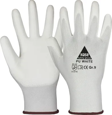 Produktbild von Hase PolyurethanWhite Handschuhe Montage Feinstrick | weiß