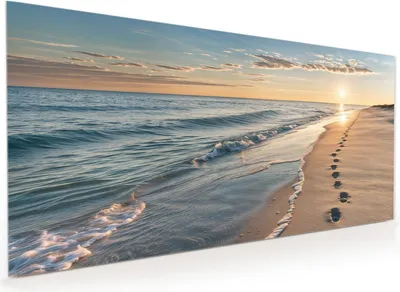 Produktbild von Küchenrückwand Spritzschutz Glas mit Motiv Strandspuren 40 x 40 cm