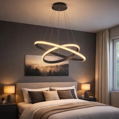 Produktbild von LED Hängeleuchte, Ring-Design, dimmbar, höhenverstellbar