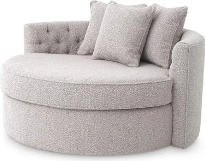 Produktbild von Casa Padrino Luxus Rundsofa Grau 157 x 148 x H. 90 cm - Modernes rundes Wohnzimmer Sofa mit 3 Kissen - Wohnzimmer Möbel - Luxus Möbel