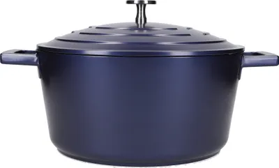 Produktbild von MasterClass Bräter aus Gusseisen Kasserolle mit Deckel Induktions 24 cm 4 L Blau