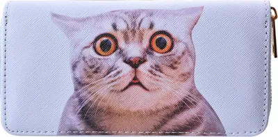 Produktbild von Clayre & Eef Brieftasche 19x10 cm Weiß Kunststoff Katze