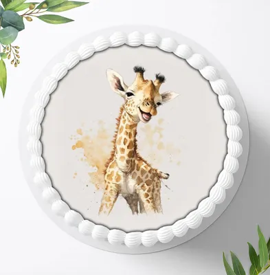 Produktbild von Für die Geburtstags Torte ein Tortenaufleger, Zuckerbild mit dem Motiv: Dschungeltiere, Essbares Foto für Torten, Fondant, Ø 20cm, 1237z