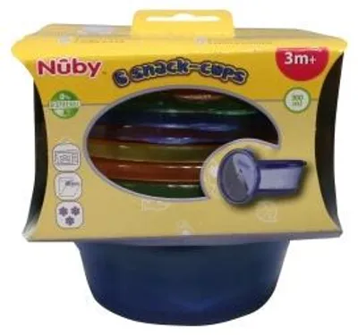 Productafbeelding van Nuby Snackkommetjes Met Deksel 300Ml (6 stuks)