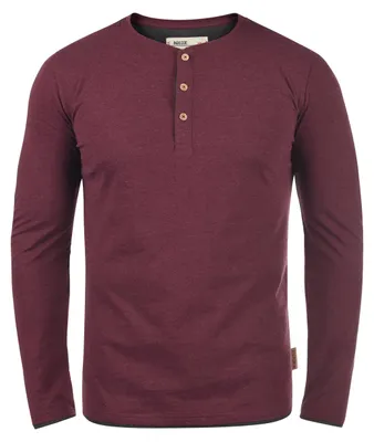 Produktbild von INDICODE IDGifford Herren Longsleeve Langarmshirt Shirt mit Grandad-Ausschnitt Baumwollmischung Regular fit