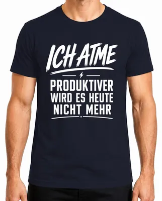 Productafbeelding van "Ik word vandaag niet productiever," statement T-shirt voor heren, marineblauw, maat 3XL
