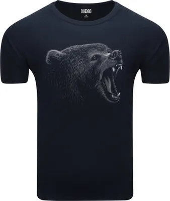 Produktbild von Diarbo Herren T-Shirt mit Aufdruck Wildtierporträts Wütend Bärenkopf Dunkelblau Gr.XXL