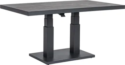 Produktbild von Gartentisch - Anthrazit - Keramikplatte - Aluminiumrahmen - 140 x 85 cm - höhenverstellbar