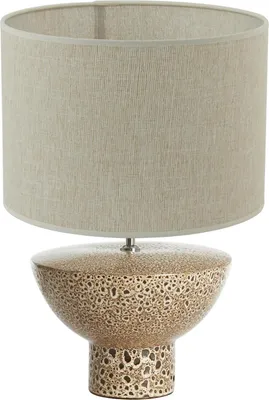Produktbild von Light & Living - Tischleuchte Yasur/Breska – Creme/Weiß – Ø40x52cm Tischlampe - Nachttischlampe, Wohnzimmer, Schlafzimmer