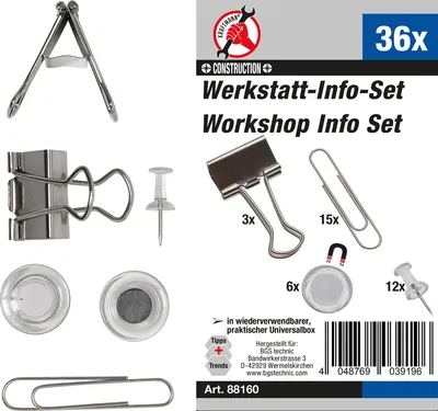 Image de Kit d'information pour l'atelier avec trombones, aimants, épingles | 36 pcs.