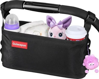 Immagine prodotto di Borsa per passeggino con portabicchieri, grande, per accessori per neonati e uso quotidiano