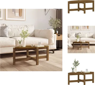 Produktbild von vidaXL Couchtisch Honigbraun 87x48x35 cm Massivholz Kiefer -  Couchtische