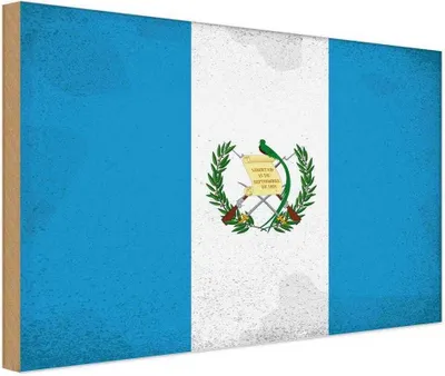 Produktbild von vianmo Holzschild 12x18 cm Guatemala Vintage Flagge Fahne Wappen