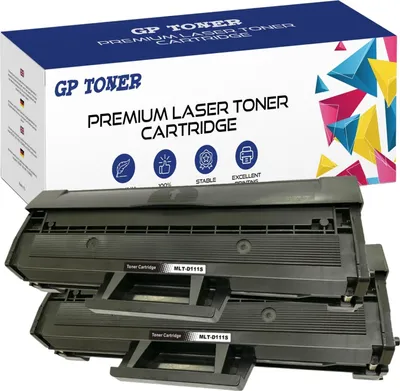 A box of GP Toner premium laser toner cartridges with two cartridges shown below.
