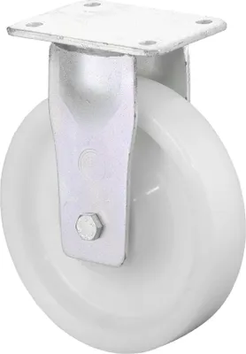 Produktbild von BS Rollen Schwerlast-Bockrolle RB100 Durchmesser 125mm Tragfähigkeit 550kg Kunststoff-Rad naturfarbig Platte 138x110mm - RR110.B15.125