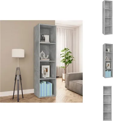 Produktbild von vidaXL Bücherregal/TV-Schrank Betongrau 36x30x143 cm Holzwerkstoff - Bücherregale & Bücherschränke