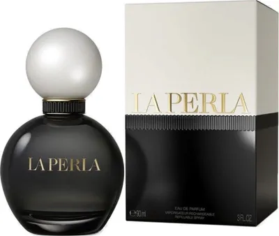 A perfume bottle and its box are displayed side-by-side against a white background.