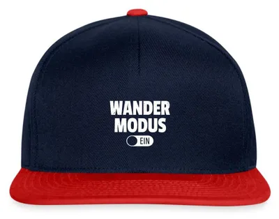 Produktbild von Spreadshirt Wandermodus Ein Snapback Cap, One size, Navy/Rot