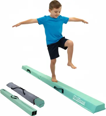 Produktbild von Schwebebalken 210 cm klappbar auf 105 cm mintgrün Turnbalken mit Tragetasche Balancierbalken