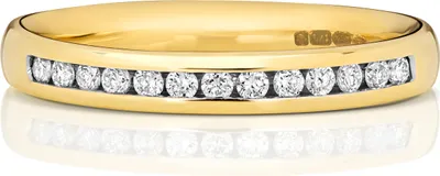Produktbild von 9 Karat (375) Gold Halb Eternity Damen - Diamant Trauring/Ehering/Hochzeitsring Brillant-Schliff 0.14 Karat GH - SI3-I1, 49 (15.6); TRS187889KYRSJ
