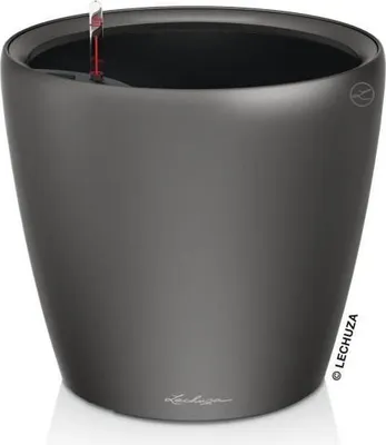 Image de Pot de fleurs LECHUZA Classico Premium, Anthracite métallisé, Ø 21 x H20 cm, 3 L, Kit complet