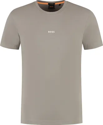 Produktbild von Boss Herren T-Shirt Tchup Rundhals kurzärmelig aus Baumwolle mit Logo beige