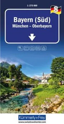 Produktbild von Kümmerly+Frey Regional-Strassenkarte 8 Bayern Süd 1:275.000